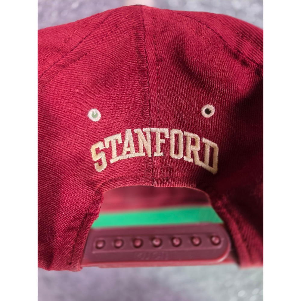 Vintage Stanford Cardinal Snapback Hat OSFA YoungAn Hat Maroon Wool Green Brim - Picture 8 of 8